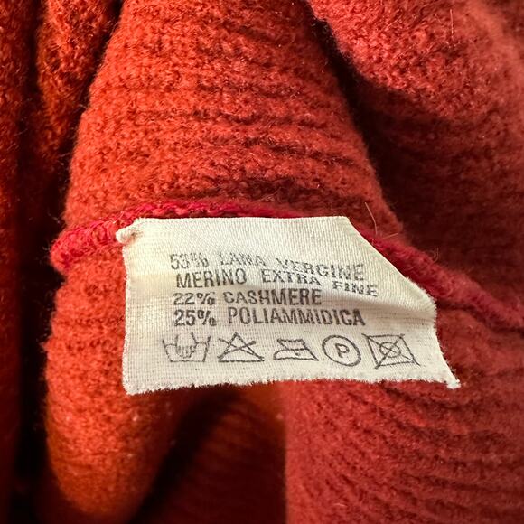 Karl Lagerfeld Cashmere Blend Small Red Turtleneck Sweater Women's Vintage - Picture 9 of 9